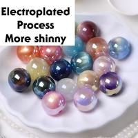 Perles rondes œil-de-chat électroplaquées or 16 mm, les plus vendues, pour stylos à perles DIY et breloques de sac