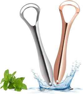 In metallo raschietto per linguetta, in acciaio inox pulitore con custodia da viaggio per le donne di ridurre l'alito cattivo orale cura - Product Image 2