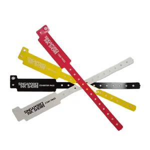 Nouveaux produits événements logo personnalisé étanche PE Bracelets en plastique Snap Lock Bracelet pour piscine