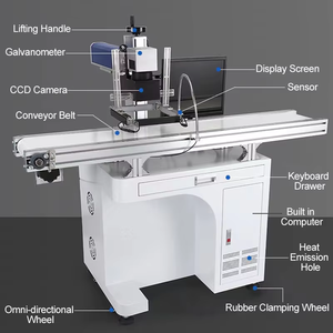 Máquina de Marcado Láser de Fibra con Enfoque Automático Visual CCD para Grabado de Metal, Plástico, Etiquetas de Ganado, Tapas de Botellas 20W 30W 50W 100W 200W - Product Image 1
