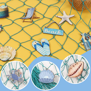 Chemin de table hawaïen en coton naturel, thème marin pirate, filet de pêche, pour anniversaire, baby shower, fête, décoration intérieure - Product Image 2