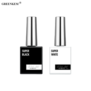 Nuevo Set de 2 Geles de <span class=keywords><strong>Uñas</strong></span> Súper Negros <span class=keywords><strong>y</strong></span> Blancos, Estilo Francés Versátil de Alta Gama, Venta al por Mayor, Gel UV Sin HEMA ni TPO - Product Image 5
