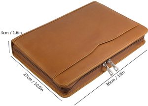 Bao Da Danh Mục Đầu Tư Chuyên Nghiệp, Chất Kết Dính <span class=keywords><strong>3</strong></span> Vòng, Túi Đựng Tài Liệu Doanh Nghiệp Có Khóa Kéo Thư Mục Giữ Máy Tính Bảng C - Product Image 3