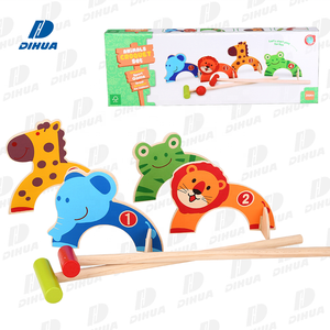 Ensemble de <span class=keywords><strong>croquet</strong></span> en bois dessin animé pour les tout-petits jeu de <span class=keywords><strong>croquet</strong></span> amusant pour l'extérieur famille structure de jouet de pelouse interactive - Product Image 1