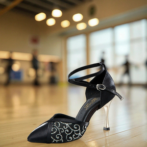 Scarpe da <span class=keywords><strong>donna</strong></span> Glitter argento a punta <span class=keywords><strong>Tango</strong></span> e ballo da sala modello 7903 con soletta morbida e scarpe Salsa - Product Image 3
