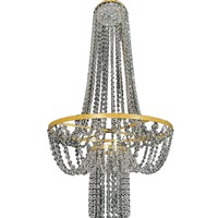 Lustre en cristal doré avec pendentifs et perles pour mariage, décoration de plafond, toile de fond et décor de scène