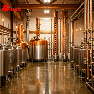 Proyecto Llave en Mano para Destilación de Bebidas Espirituosas con Alambique de Cobre de 1000L, Tanque de Fermentación y Tanque de Maceración, Certificado CE y ASME - Product Image 1