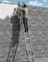 Escalera telescópica plegable multiusos de alta resistencia de 4.3M, acero inoxidable, capacidad de carga de 150 kg, bloqueo manual, para almacén