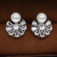 Anting-anting zircon potongan pir geometris mewah dan trendi untuk wanita, hadiah pernikahan, grosir perhiasan