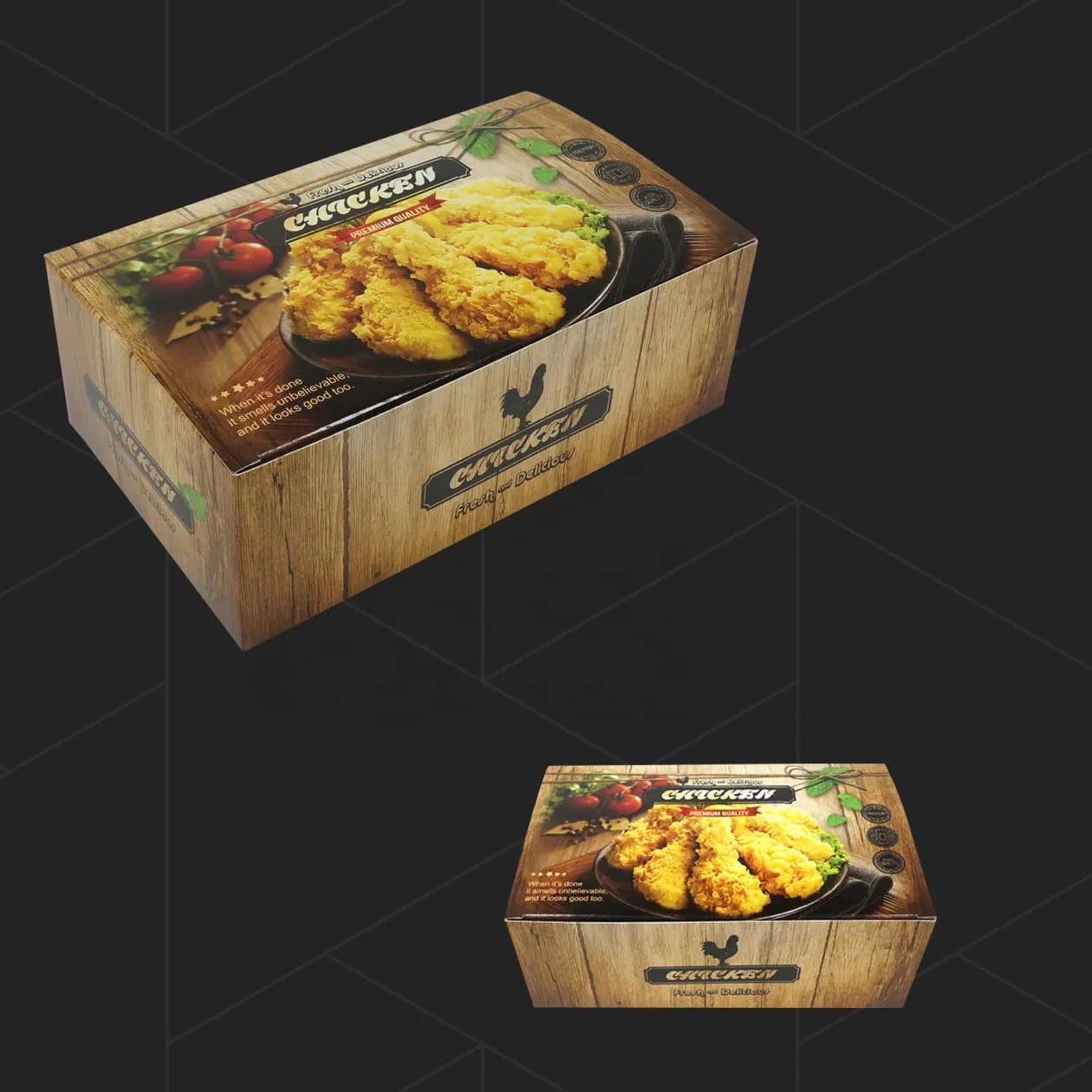 Personaliseer Take Away Box Fast Food Verpakking Container Papier Gebakken Kip Doos