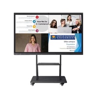Écran plat interactif pour l'éducation et les conférences avec double système d'exploitation Android et Windows, résolution 4K UHD, caméra et microphone intégrés