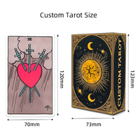 Jeu de tarot personnalisé avec logo, 78 cartes, noir, classique, ensemble d'apprentissage d'oracle avec guide en papier 350 g/m², cartes de tarot imprimées pour jeu