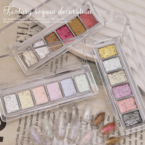 Polvo Sólido para Decoración de Uñas de Larga Duración, 6 Compartimentos, Efecto Láser Holográfico Aurora, Polvo Mágico Espejo - Product Image 2