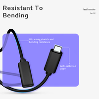 Cable de Extensión USB-C de Alta Velocidad 3.1 Macho a Hembra, Carga PD de 100W, Transferencia de Datos de 10Gbps, Salida de Audio y Video, 1m, para Cámara, Teléfono Móvil