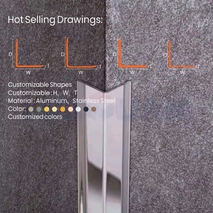 NIUYUAN Usine OEM – Profilés de finition d'angle pour <span class=keywords><strong>carrelage</strong></span> en aluminium/acier inoxydable, formes multiples - Product Image 4
