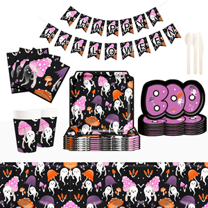 ชุดจานกระดาษลายผีสำหรับงานปาร์ตี้ฮาโลวีน DAMAI รุ่นใหม่ สำหรับ 8 ท่าน - Product Image 1