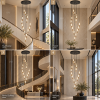 Luminaire suspendu moderne pour escalier, hall d'hôtel, atrium, villa résidentielle, projets commerciaux, design élégant