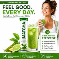 Fabricant de Compléments Alimentaires Quotidiens pour le Bien-être, Comprimés Effervescents de Thé Vert Matcha à Marque Blanche, OEM ODM