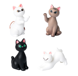 Colección de Figuritas de Resina de Animales en Poses: Gato de la Suerte que se mueve, se estira, se agacha y se sienta. Juguetes de Cápsula para Vending de Plastilina y <span class=keywords><strong>Slime</strong></span> para Amantes de los Gatos. - Product Image 4