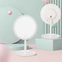 Miroir de maquillage portable rechargeable Lanson Howlighting à LED ronde 3 couleurs avec charge USB, lampe de vanité pour salon