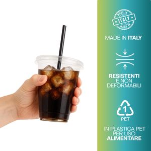 Bicchieri di Plastica Usa e Getta da 500 Ml con Coperchi Trasparenti per Feste - Product Image 3
