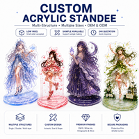 Display Akrilik Kustom Embossed & Cetak UV Presisi dengan Foil Perak MOQ Rendah Akrilik Transparan Akrilik Holografik