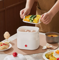 Cuiseur à œufs électrique monocouche, mini-appareil vapeur multifonctionnel et silencieux en plastique pour le petit-déjeuner