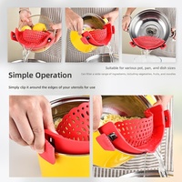 Nouvelle passoire pliable en silicone écologique, réglable et résistante à la chaleur, anti-débordement, pour égouttoir à pâtes et pince alimentaire