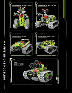 Ensemble de blocs de construction électriques en plastique 5-en-1, modèle éducatif scientifique, <span class=keywords><strong>robot</strong></span> programmable à commande à distance via application, jouet d'ingénierie 705+ - Product Image 5