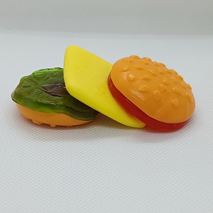 Bonbons gélifiés XXL en forme de hamburger, <span class=keywords><strong>halal</strong></span>, à la gélatine et à la pectine, avec centre fourré à la confiture - Product Image 5
