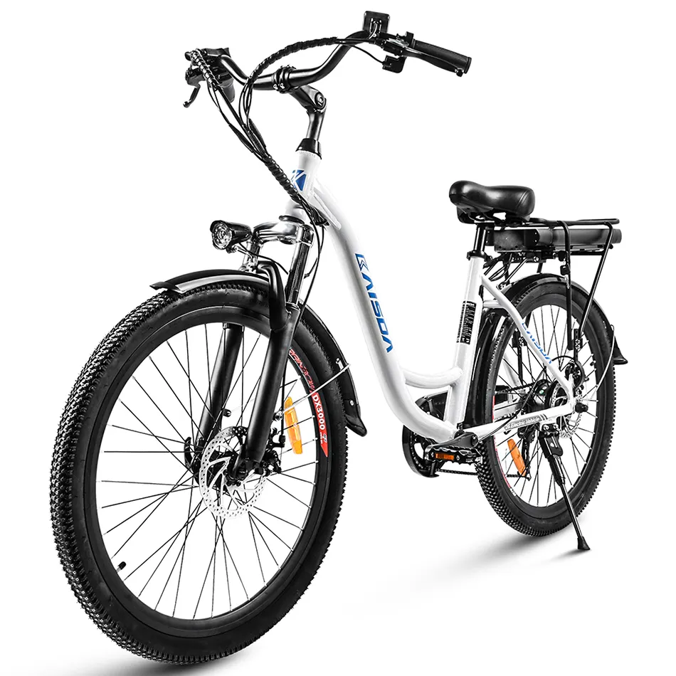 Eu Magazijn Vrouwen Stap Door Ebike 36v12.5ah 250W Elektrische Stadsfiets 26 Inch Elektrische Fiets Voor Volwassenen