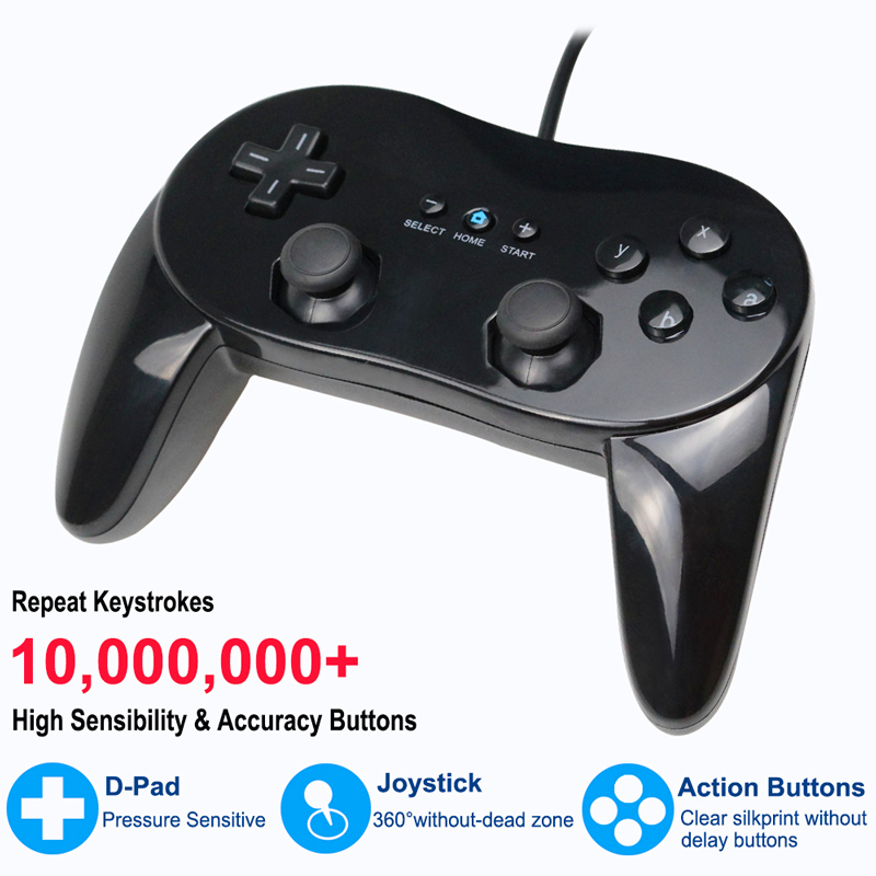 Wired Nintendo Wii U Pro Gaming Controller - Classic Joystick