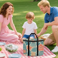 Sac de transport portable pour autocuiseur, avec imprimé floral tropical à feuilles de fleurs, idéal pour les pique-niques et les voyages