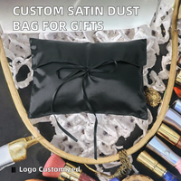 Pochette en satin à rabat pour vente en gros, sac d'emballage en satin avec ruban pour perruques, mèches de cheveux, lingerie et rangement de cosmétiques