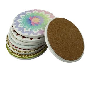 High Quality Eco-Friendly Ceramic Coasters Cork Base Customizable Patterns/Logo Fast Delivery Wholesale Souvenir Gifts