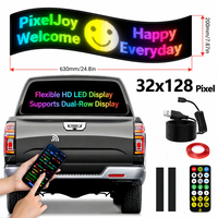 Écran LED flexible double rangée pour voiture, hauteur 20 cm, panneau de messages pour vitre arrière, animation, application Bluetooth, signalisation pour auto extérieur/intérieur