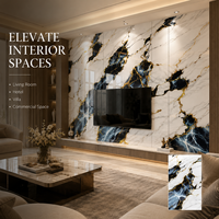 Panneau mural en PVC effet marbre brillant UV 2,5-3 mm, design noir, blanc, or pour décoration murale intérieure, vente en gros d'usine