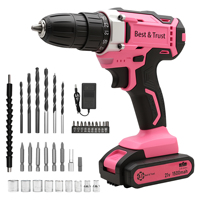 Kit de perceuse sans fil 21V, ensemble d'outils électriques avec batterie 1,5Ah, mandrin de 10 mm, 32 accessoires pour la bricolage à domicile et l'usage domestique