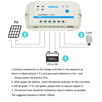 EPEVER LS-B 10A 20A 30A 12V 24V PWM Contrôleur de charge solaire Minuterie et contrôle de l'éclairage Batterie plomb-acide Communication RS485