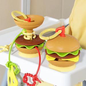 <span class=keywords><strong>Jouet</strong></span> <span class=keywords><strong>pour</strong></span> bébé 3 en 1 sans BPA, <span class=keywords><strong>ventouse</strong></span>, cordon anti-perte, bol <span class=keywords><strong>à</strong></span> collation en silicone <span class=keywords><strong>pour</strong></span> <span class=keywords><strong>chaise</strong></span> <span class=keywords><strong>haute</strong></span>, <span class=keywords><strong>jouet</strong></span> de dentition, forme de hamburger, sangle anti-perte - Product Image 2