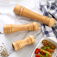 Moulins à sel et à poivre manuels en bois massif, broyeur à épices et céréales avec meule en céramique réglable, outils de cuisine