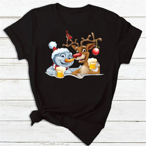 <span class=keywords><strong>Maglietta</strong></span> Casual <span class=keywords><strong>natalizia</strong></span> con stampa a girocollo stampata a girocollo tessuto digitale nuovo anno natale t-shirt - Product Image 6