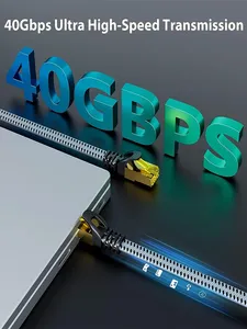 Câble Ethernet 40Gbps 2000MHz CAT8 Cordon réseau tressé en nylon SFTP pour PC TV Routeur Modem <span class=keywords><strong>RJ</strong></span> <span class=keywords><strong>45</strong></span> Accès Internet - Product Image 2