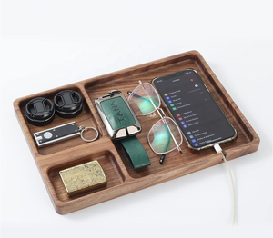 Personalizza il vassoio portaoggetti <span class=keywords><strong>in</strong></span> <span class=keywords><strong>pelle</strong></span> di legno <span class=keywords><strong>per</strong></span> telefono cellulare con chiave a portafoglio <span class=keywords><strong>in</strong></span> <span class=keywords><strong>pelle</strong></span> vegana elegante - Product Image 6