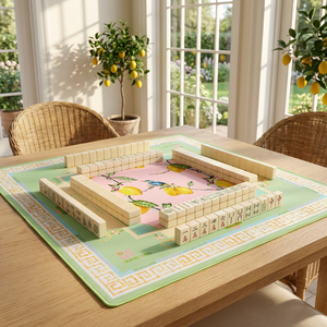 Tapis de Mahjong Américain enroulable 31,5 pouces, motif Pagode Chinoiserie, en caoutchouc 3,5 mm, silencieux, séchage instantané, imperméable, pour 4 joueurs - Product Image 4