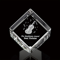 Vente en gros forme personnalisée sublimation acrylique et cristal musique verre trophée récompense plaque cristal