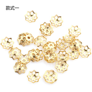 Soporte de Perlas de Acero Inoxidable con Forma de Flor Dorada, Tapa para Cuentas, Fornituras de Joyería DIY, Forma de Pétalo, 12mm - Product Image 3