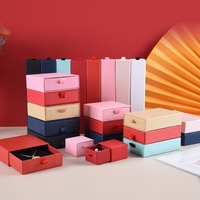 LUOYI - Caja Rígida de Lujo Personalizada para Anillos y Pendientes, con Grabado, Cajón Deslizante, Laminación Mate, Materiales Reciclados, Esponja, Cartón Color Marfil