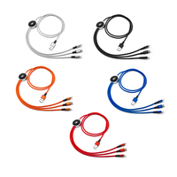 Ukalun Caliente Multifuncional 5V 2.4A LED Rojo Azul Amarillo Verde USB-C Micro Cable Cargador 3 en 1 para iPhone