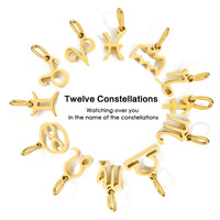 Nouveaux pendentifs Manna 12 signes du zodiaque, breloques constellations, breloques zodiacales en acier inoxydable pour la fabrication de bijoux